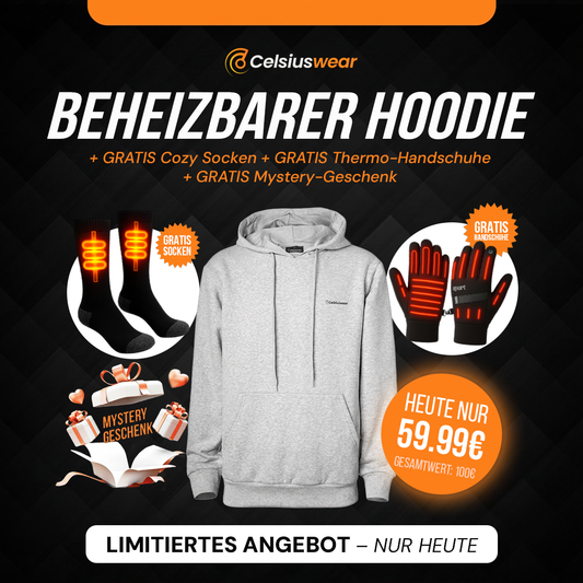 CelsiusHoodie™ - Beheizbarer Hoodie Unisex - Black-Friday Angebot
