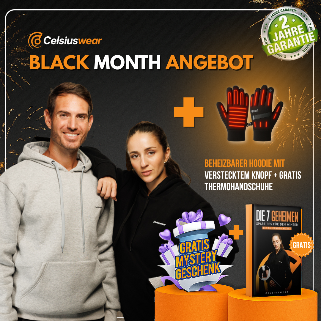 CelsiusHoodie™ 2.0 - Beheizbarer Hoodie Unisex + (GRATIS Thermohandschuhe)