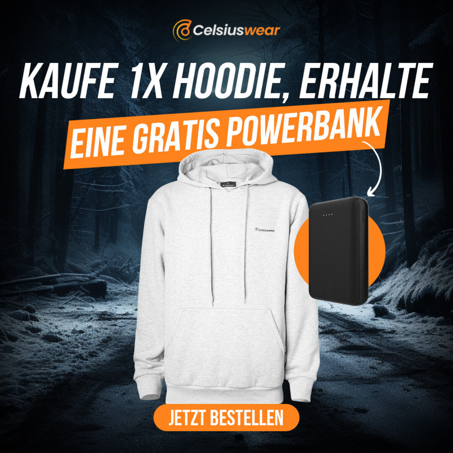 CelsiusHoodie™ - Black Friday VIP Angebot #1 - Hoodie inkl. GRATIS Powerbank